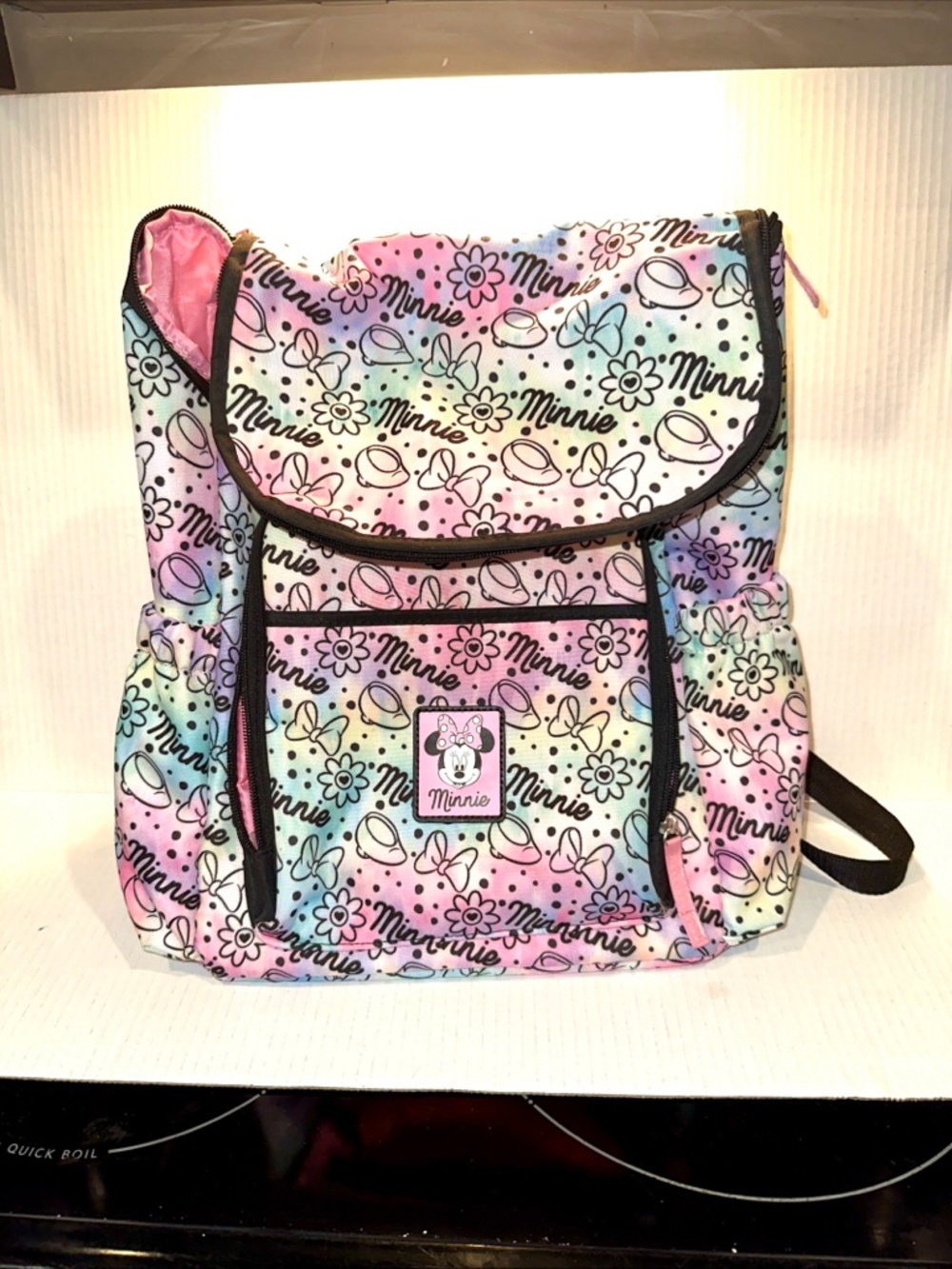 Disney Minnie Mouse Pastel Floral Backpack - Pink Blue Purple